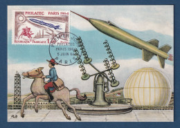 France - FDC - Premier Jour - Carte Maximum - Philatec - Fusée - Paris - 1964 - 1960-1969