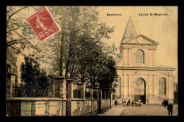 92 - NANTERRE - EGLISE ST-MAURICE - CARTE TOILEE ET COLORISEE - Nanterre