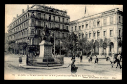 ALGERIE - ALGER - PLACE BUGEAUD ET QUARTIER GENERAL DU XIVe CORPS - VOIR ETAT - Alger