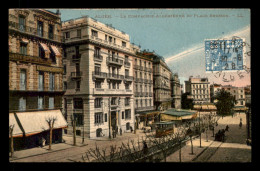 ALGERIE - ALGER - LA COMPAGNIE ALGERIENNE PLACE BRESSON - CARTE COLORISEE - Algiers