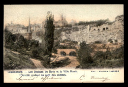 LUXEMBOURG - LUXEMBOURG-VILLE - LES ROCHERS DU BOCK ET LA VILLE HAUTE - EDIT SCHOREN - CARTE COLORISEE - Luxembourg - Ville