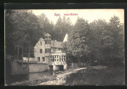 AK Eger, Blick Auf Die Insel-Mühlerl Mit Cafe  - Repubblica Ceca