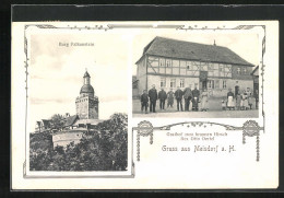 AK Meisdorf A. H., Gasthof Zum Braunen Hirsch, Burg Falkenstein  - Other & Unclassified