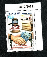 2018- Tunisia- The Fight Against Corruption- Complete Set 1v.MNH** Dated Corner - Tunisia