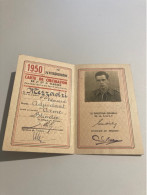 Sncf Carte De Circulation Sous Officiers Militaires 1950 ADJUDANT - Autres & Non Classés