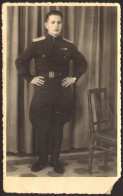 Man Guy Soldier Officer Uniform Old Photo 13x9cm # 41029 - Personnes Anonymes
