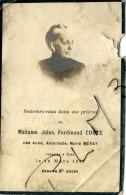 Image Pieuse Deces Faire-part  Madame Jules Ferdinand COSTE  Née Marie MERAY - Obituary Notices