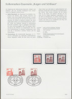 Bund: Minister Card - Ministerkarte Typ IV, Mi-Nr. 995+998 + B.: " Dauerserie Burgen U. Schlösser: 20 Pfg + 210 Pf "  X - Covers & Documents