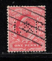 GREAT BRITAIN Scott # 128 Used - KEVII With L&P Perfin - Gebraucht