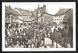 AK Hildburghausen, Feier Auf Dem Marktplatz, Heimkehr Der Helden 1870 /71  - Hildburghausen