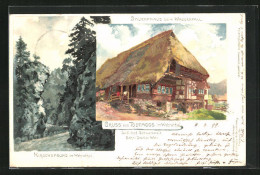 Lithographie Todtmoos Im Wehrathal /Bad Schwarzwald, Bauernhaus Beim Wassserfall, Hirschsprung Im Wehrathal  - Todtmoos