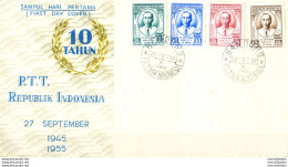 10° Anniversario Della Posta 1955. FDC. - Indonésie