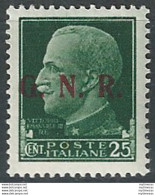 1943 Repubblica Sociale 25c. G.N.R. Brescia III MNH Sassone N. 474/III - Otros & Sin Clasificación