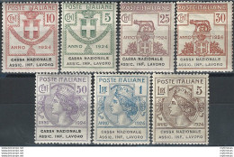 1924 Italia Parastatali Infortuni Lavoro 6v. MNH Sassone N. 17/23 - Altri & Non Classificati