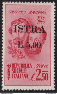 1945 ISTRIA; N. 33 - 5 Lire Su 2,50 Carminio - MNH** - Altri & Non Classificati