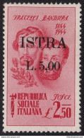 1945 ISTRIA; N. 33 - 5 Lire Su 2,50 Carminio - MNH** - Other & Unclassified