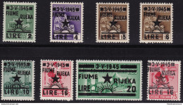 1945 FIUME Occupazione Jugoslava; N. 14/21 Serie Di 8 Valori MNH** - Autres & Non Classés