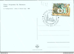 Bl82 Cartolina Pompei Annullo Primo Giorno Francobollo Belvedere Ostrense - Autres & Non Classés