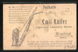 AK Bruchsal /Baden, Emil Köller Cigarren- U. Tabakfabrik  - Bruchsal