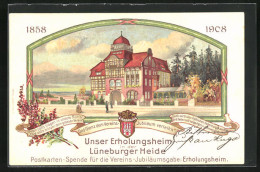 Lithographie Walsrode, Lüneburger Heide, Erholungsheim Des Vereins Für Handlungs-Commis 1858-1908  - Walsrode