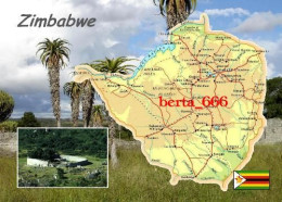 Zimbabwe Country Map New Postcard * Carte Geographique * Landkarte - Simbabwe