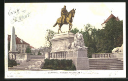 AK Stuttgart, Denkmal Kaiser Wilhelm I.  - Stuttgart