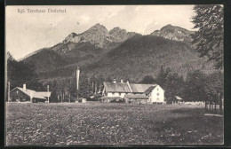 AK Oberammergau, Königliches Forsthaus Linderhof Mit Bergkette  - Chasse