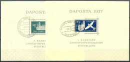 Germany, Danzing, 1937, DAPOSTA, Souvenir Sheets Set With Commemorative Postmark - Sonstige & Ohne Zuordnung