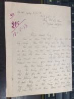 Soth Vietnam Letter-sent Mr Ngo Dinh Nhu -year-18 /5/1952 No-210- 1pcs Paper Very Rare - Historische Documenten