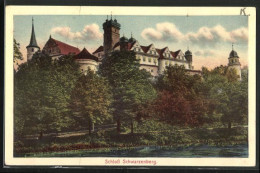 AK Schwarzenberg, Uferpartie Mit Schloss  - Schwarzenberg (Erzgeb.)