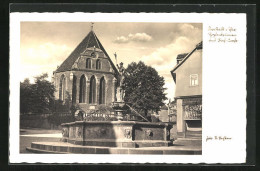 AK Arnstadt / Thür., Hopfenbrunnen Und Kirche  - Arnstadt