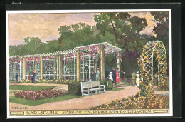 Künstler-AK Sign. H. Göhler: Karlsruhe, Stadtgarten, Pergola Im Rosengarten  - Other & Unclassified