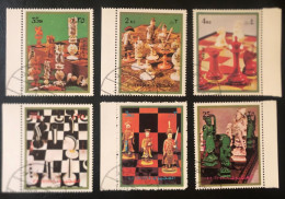 FUJEIRA 1973 SPORTS CHESS SET OF 6 STAMPS - Fudschaira