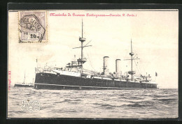 AK Cruzador D. Carlos I, Kriegsschiff Auf See  - Guerra