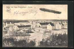 AK Zeppelinfahrt über Das Truppenlager Zossen  - Airships