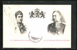 AK Portraits Der J. K. H. Grossherzogin Von Luxemburg Und S. K. H. Grossherzog Wilhelm Von Luxemburg  - Familias Reales
