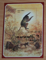 KOREA 1992, Chinese New Year, Monkeys, Animals, Fauna, Mi #B267, Souvenir Sheet, Used - Mono