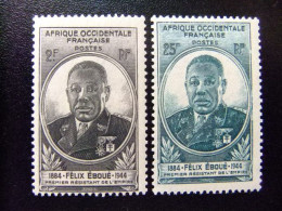 56 AFRIQUE OCCIDENTALE FRANCAISE 1945 / GOBERNADOR EBOUÉ / YVERT 2 /3 ** MNH - Ungebraucht