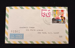C) 1975, BRAZIL, AIR MAIL, ENVELOPE SENT TO THE UNITED STATES. WITH DOUBLE STAMP. XF - Other & Unclassified