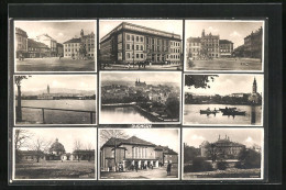 AK Dux / Duchcov, Flusspartie Mit Booten, Marktplatz, Ortsansicht  - Czech Republic