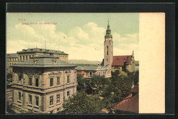 AK Dux / Duchcov, Evang. Kirche Mit Villenviertel  - Czech Republic