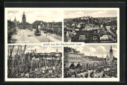 AK Saaz, Platz, Hopfenplantage, Marktplatz  - Czech Republic