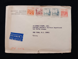 C)1974, YUGOSLAVIA, AIR MAIL, COVER SENT TO THE UNITED STATES, MULTIPLE STAMPS - Sonstige & Ohne Zuordnung