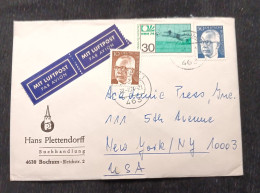 C) 1974, GERMANY, AIR MAIL, ENVELOPE SENT TO THE UNITED STATES. MULTIPLE STAMPS. XF - Otros & Sin Clasificación