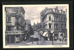 AK Teplitz Schönau / Teplice, Strasse Graupnergasse Mit Geschäften  - Tschechische Republik