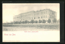 AK Dux / Duchcov, Kaiser Franz Joseph-Schule  - Tchéquie