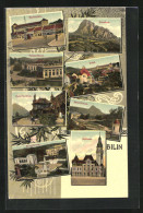 AK Bilin / Bilina, Cafe-Pavillon, Sauerbrunn, Borschen  - Tschechische Republik