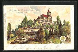 Lithographie Warnsdorf / Varnsdorf, Blick Zur Burgbergwarte  - Tschechische Republik