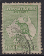 AUSTRALIA 1913 1/2d GREEN KANGAROO (DIE I) STAMP PERF.12 WMK 2  SG.1 VFU. - Gebraucht