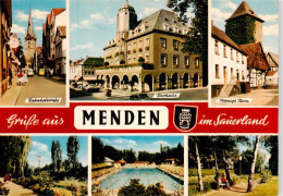 73943401 Menden__Sauerland Bahnhofstr Rathaus Poenige Turm Allee Freibad Park - Menden